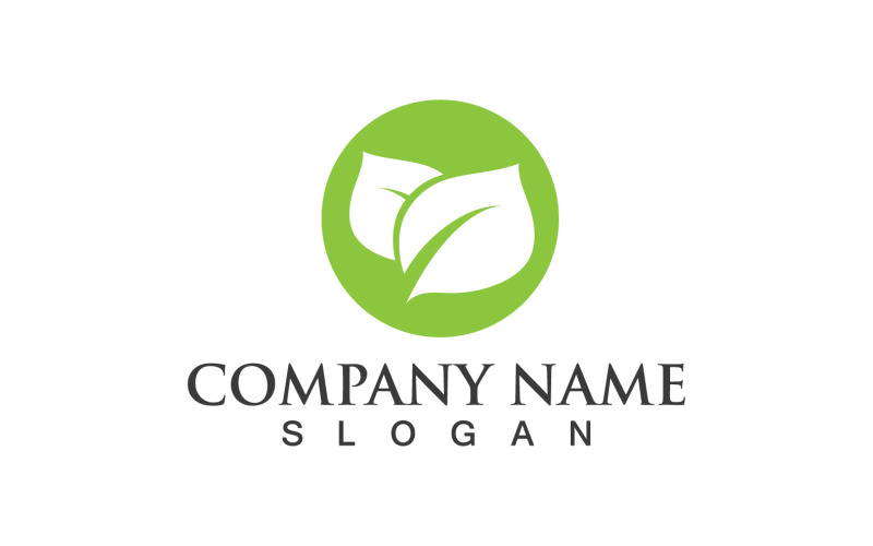 Green Eco Leaf Tree Nature Logo Vector Design V49