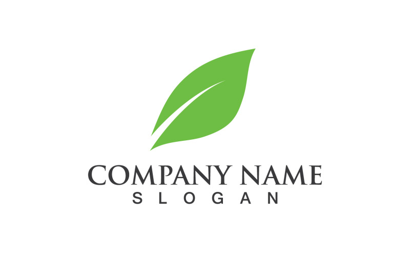 Green Eco Leaf Tree Nature Logo Vector Design V60