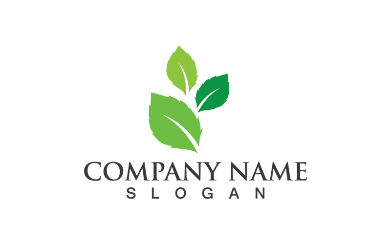 Green Eco Leaf Tree Nature Logo Vector Design V77