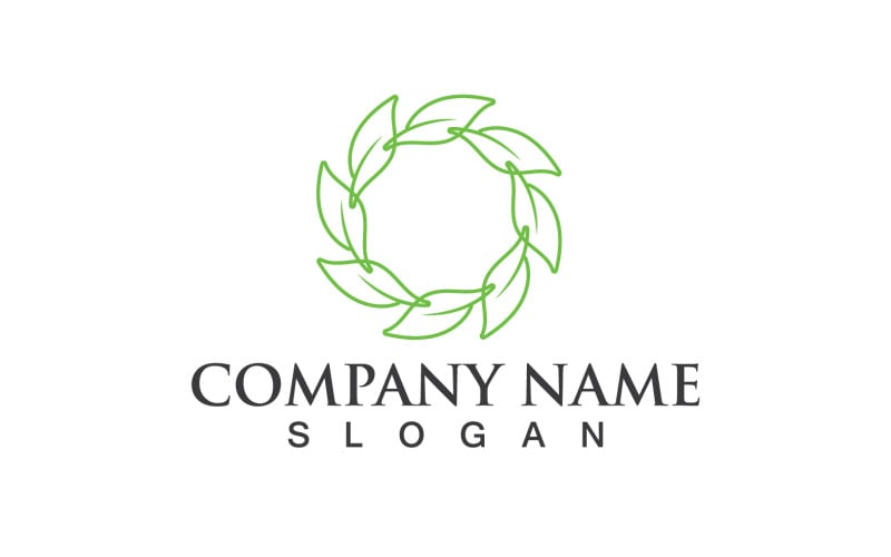 Green Eco Leaf Tree Nature Logo Vector Design V82