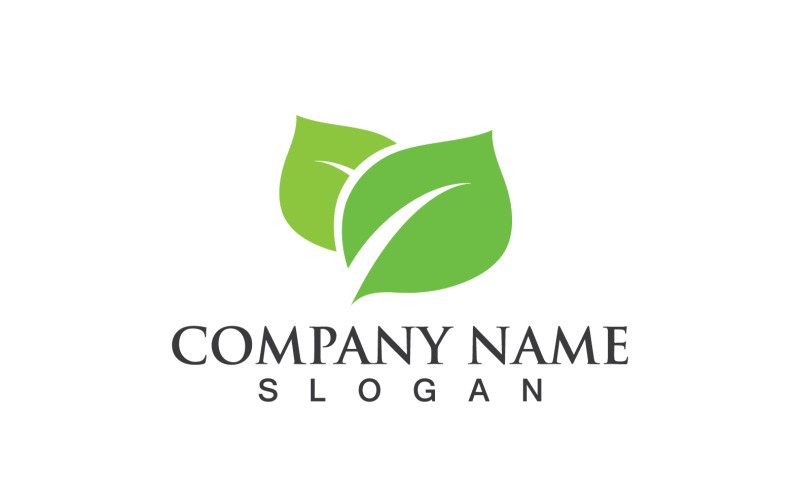 Green Eco Leaf Tree Nature Logo Vector Design V87