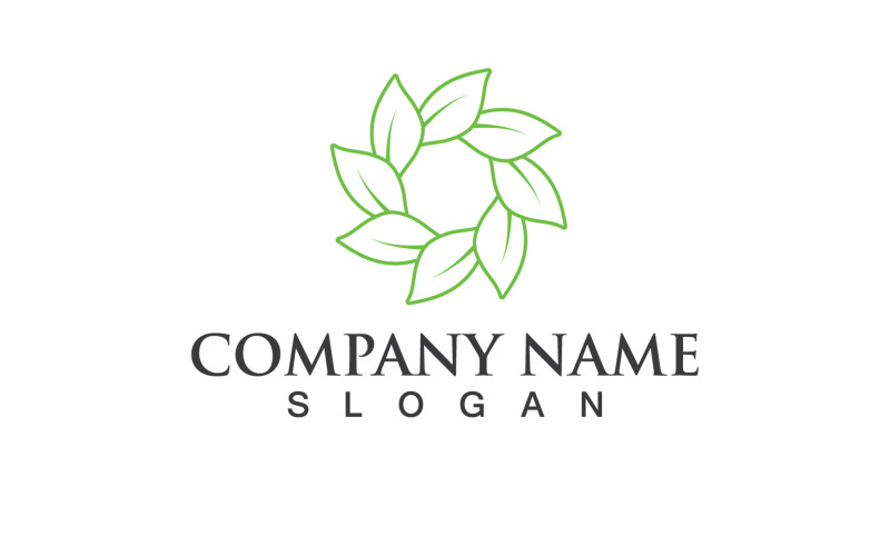 Green Eco Leaf Tree Nature Logo Vector Design V94