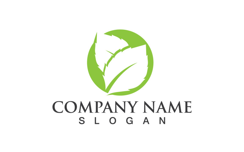 Groene Eco Leaf Tree Natuur Logo Vector Design V46