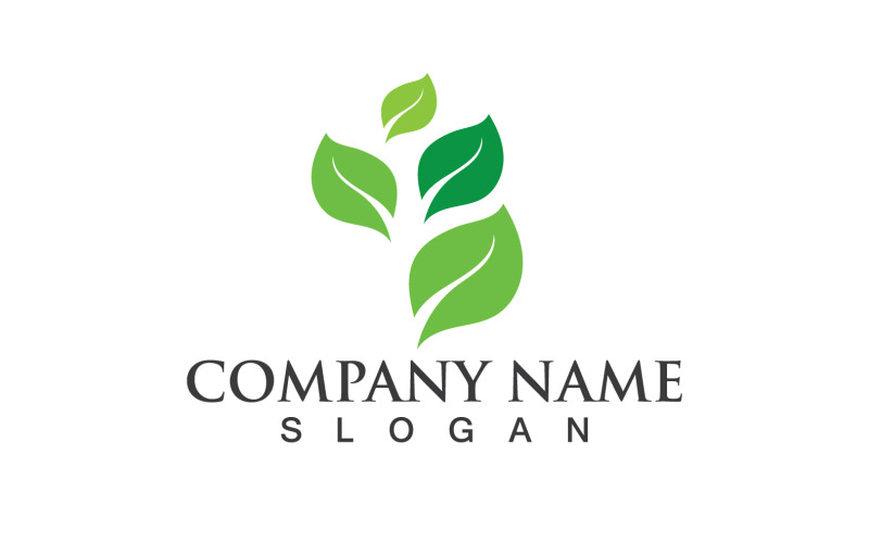 Grünes Eco-Blatt-Baum-Natur-Logo-Vektor-Design V75