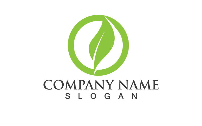 Verde Eco Foglia Albero Natura Logo Vector Design V18