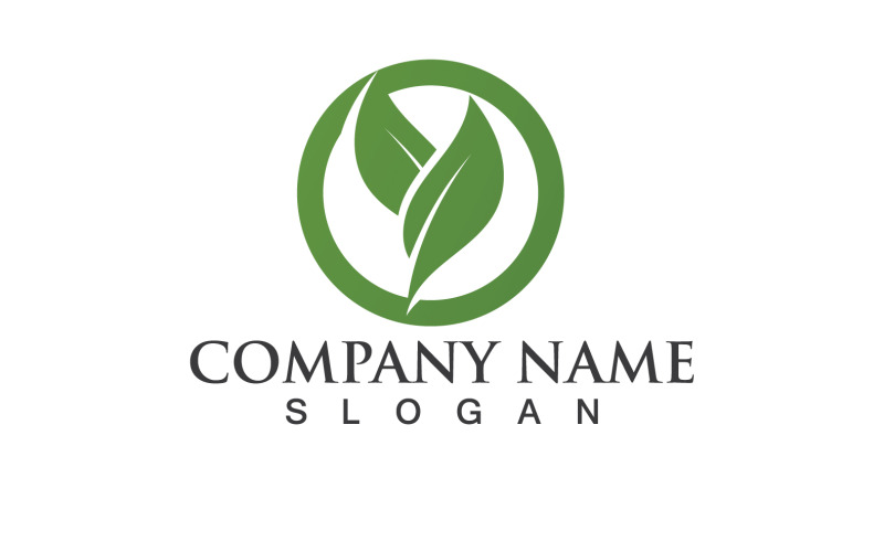 Verde Eco Foglia Albero Natura Logo Vector Design V32