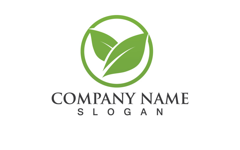 Verde Eco Foglia Albero Natura Logo Vector Design V36