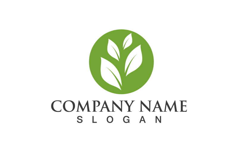 Verde Eco Foglia Albero Natura Logo Vector Design V42