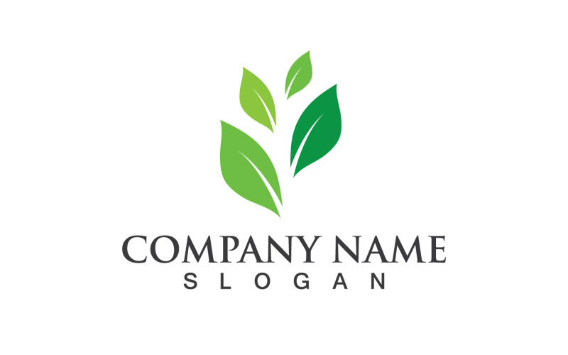Verde Eco Foglia Albero Natura Logo Vector Design V74