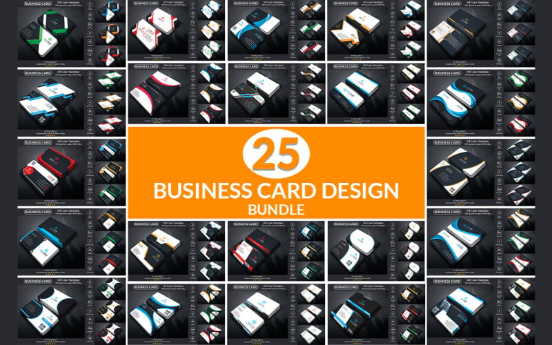 Business Card Design Template Bundle, 25 Business Card Template