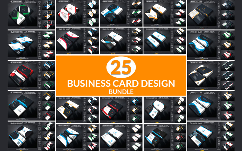 Ensemble de modèles de conception de cartes de visite, 25 modèles de cartes de visite