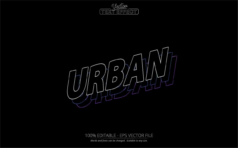 Urban - Düzenlenebilir Metin Efekti, Minimalist Metin Stili, Grafik İllüstrasyon