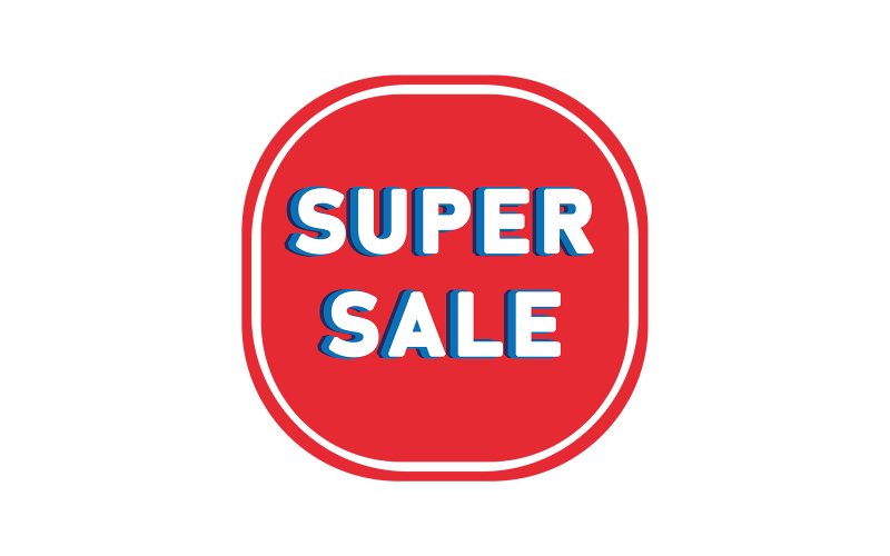 Vecteur de bannière de texte 3D super vente