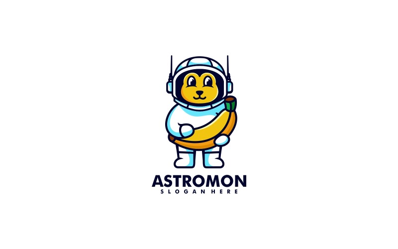 Astronauten-Maskottchen-Logo-Design