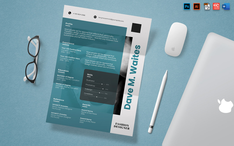 Fashion Designer CV Resume A4 Print Template-02