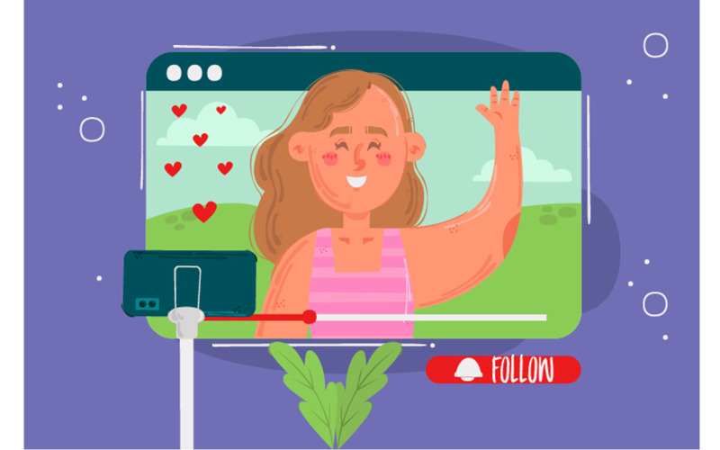 Illustrazione gratuita del concetto di registrazione dell'influencer