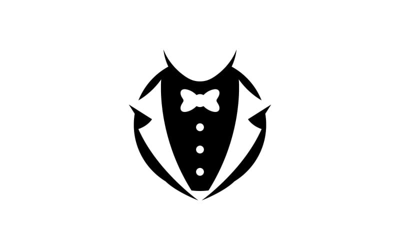 Logo de robe de smoking Symbole vectoriel V8