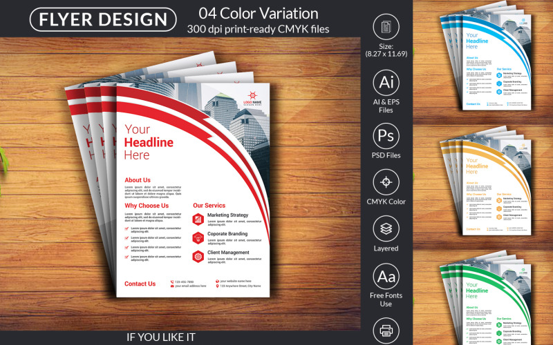 Ontwerpsjabloon voor creatieve flyers V1