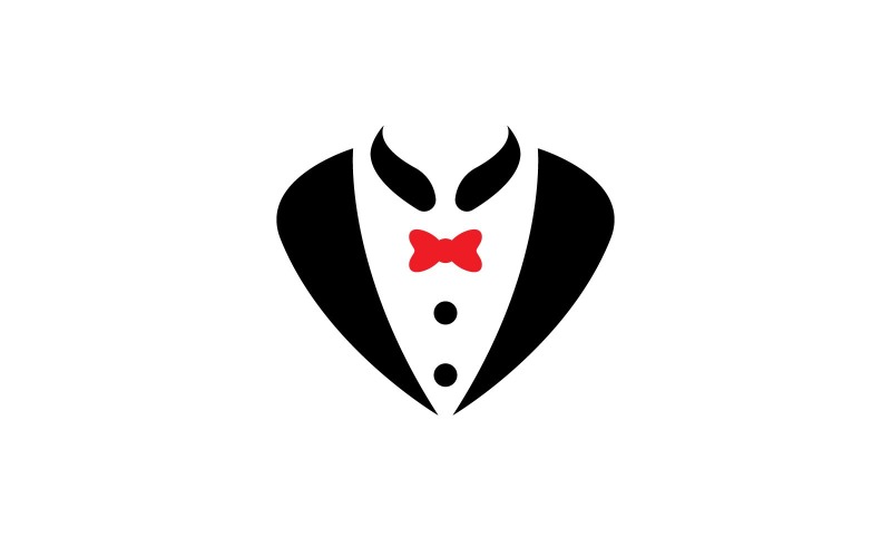 Smoking klänning logotyp vektor symbol V12