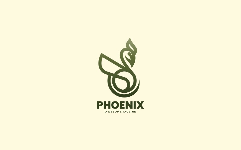 Стиль логотипа Phoenix Line Art