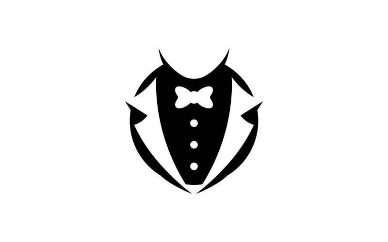 Tuxedo Dress Logo Vector Symbol V8
