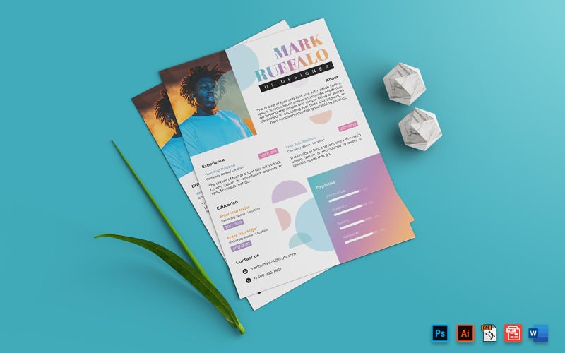 UI Designer CV Роздрукувати шаблон A4