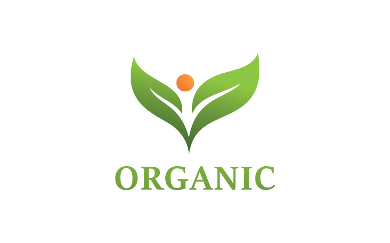 Yeşil yaprak organik Logo Vektör Sembolü V2