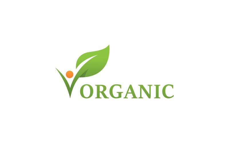 Zielony liść organiczny Logo Vector Symbol V3