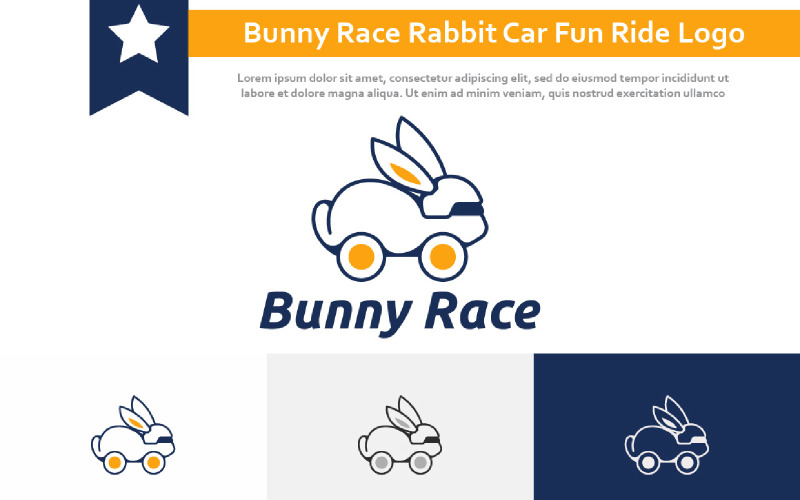 Bunny Race Кролик автомобіль Fun Ride автомобільний логотип