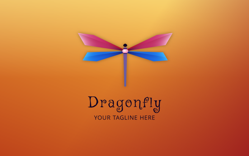 Dragonfly Nowoczesne Minimalne Gradient Logo Szablon