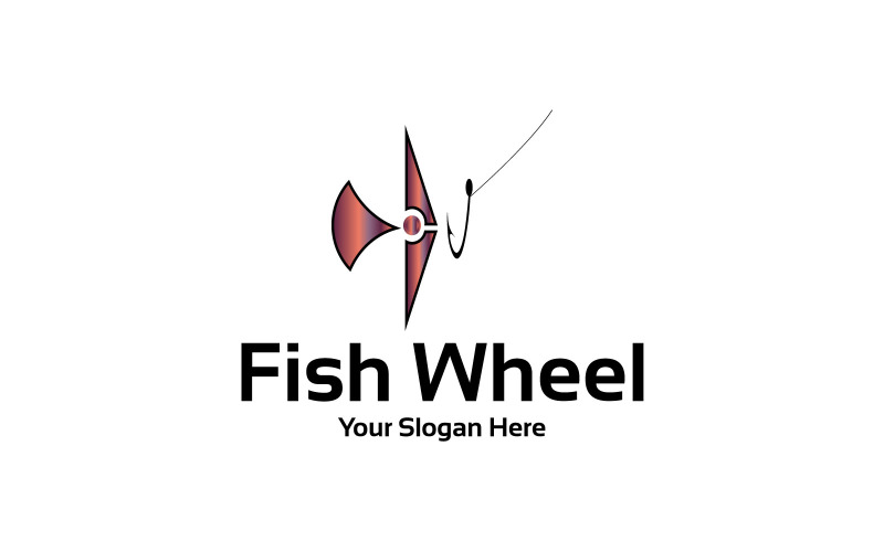 Plantilla de logotipos de ruedas de peces marinos