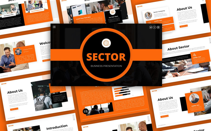 Сектор Бизнес Многоцелевой Шаблон презентации PowerPoint