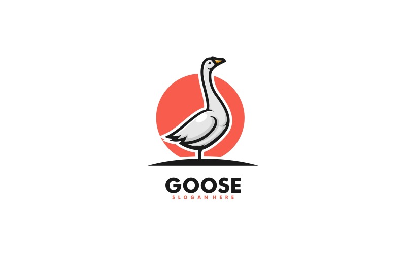 Gans eenvoudige mascotte logo-stijl