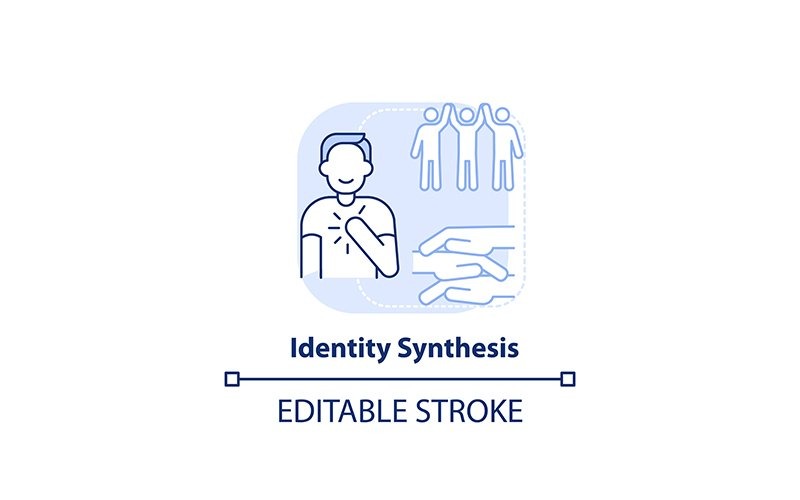 Icône de concept bleu clair de synthèse d'identité