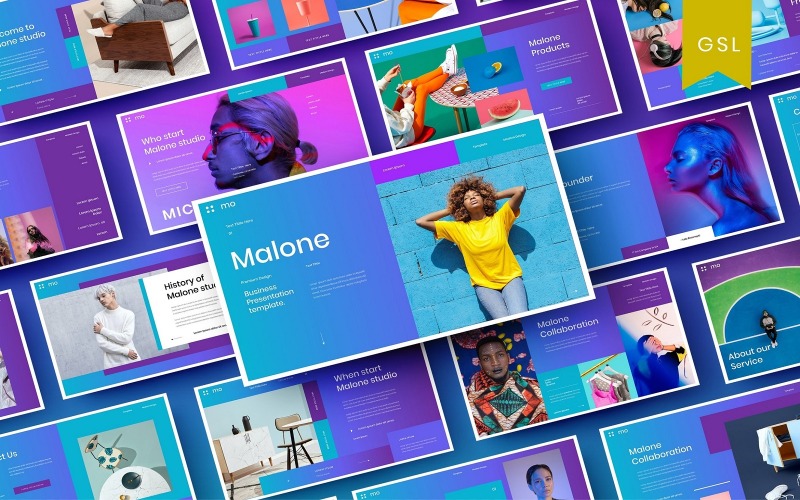 Malone - Modèle de diapositives Google pour les entreprises