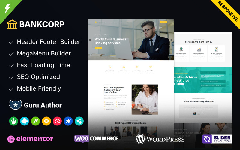 BankCorp – banki, hitelezési és pénzügyi WordPress téma