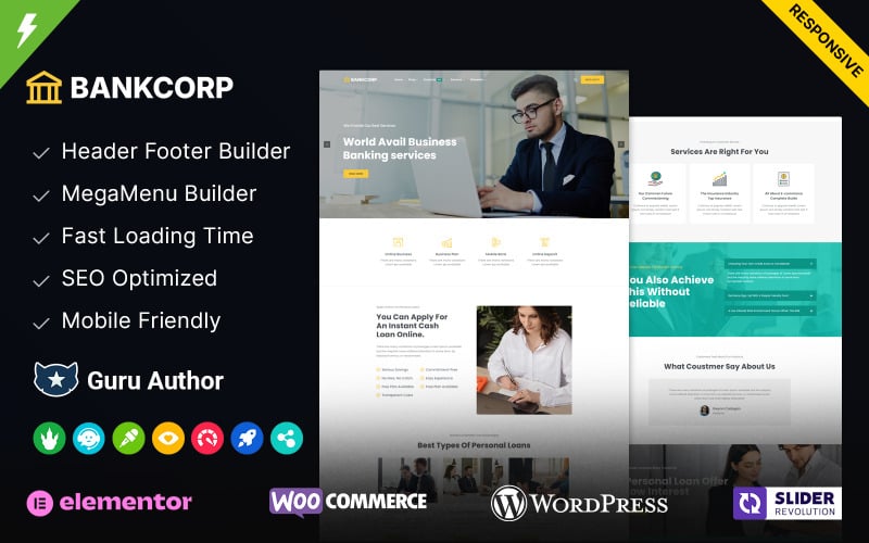 BankCorp - Banking, Loan Business and Finance WordPress Theme