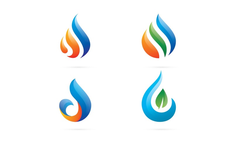 Gota de Água Natureza Logo Vector Símbolo V5