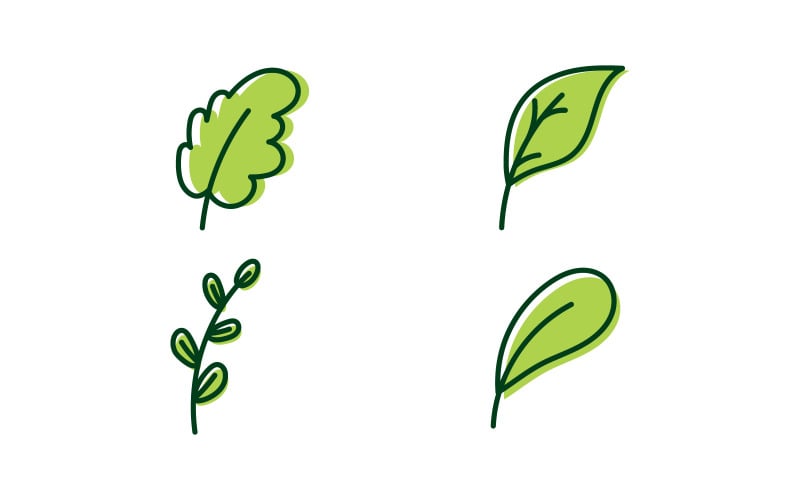 Groen Blad Logo Vector Symbool V3