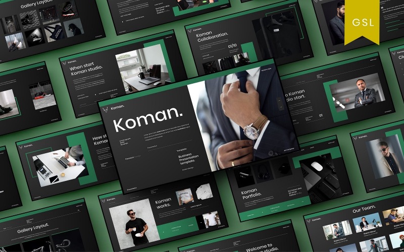 Koman - Modelo de slides do Google para negócios