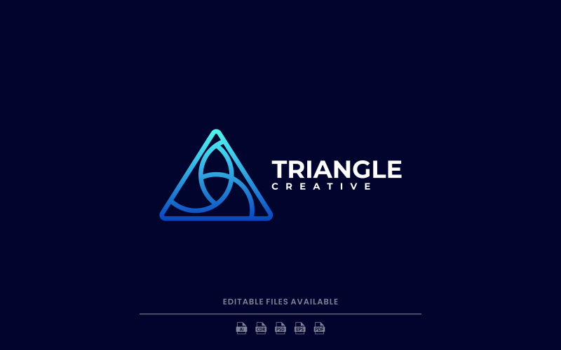 Logo d'art de ligne de dégradé de triangle