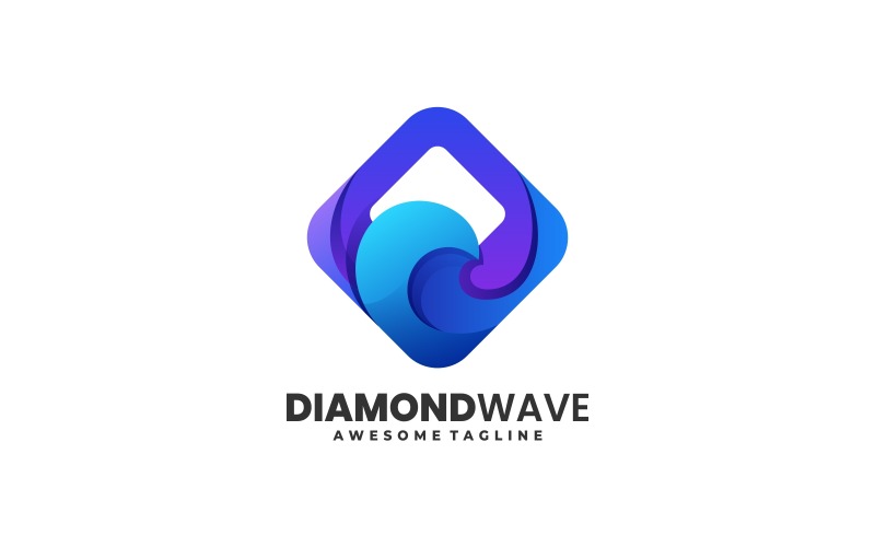Логотип градиента алмазной волны