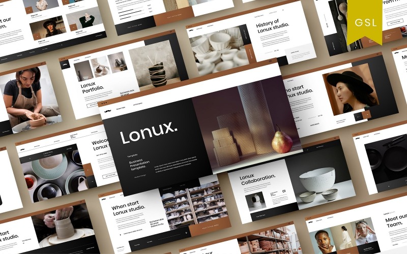 Lonux - Zakelijke Google Slide-sjabloon