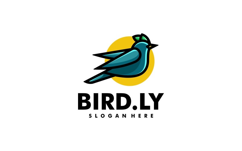 Простой шаблон логотипа векторной птицы