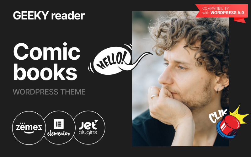 Geeky Reader — тема WordPress про комікси для веб-сайту автора книг