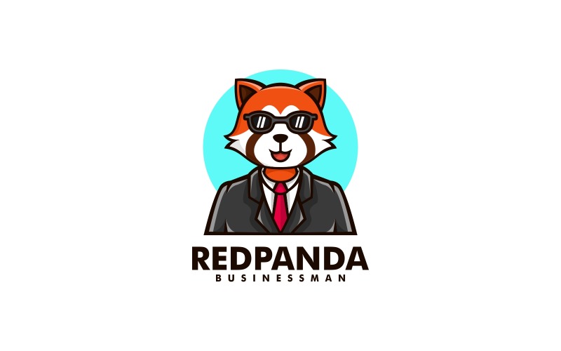 Rode panda eenvoudige mascotte logo-stijl