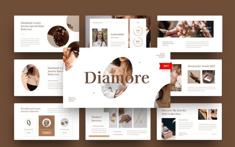 Diamore - PowerPoint-mall för smycken