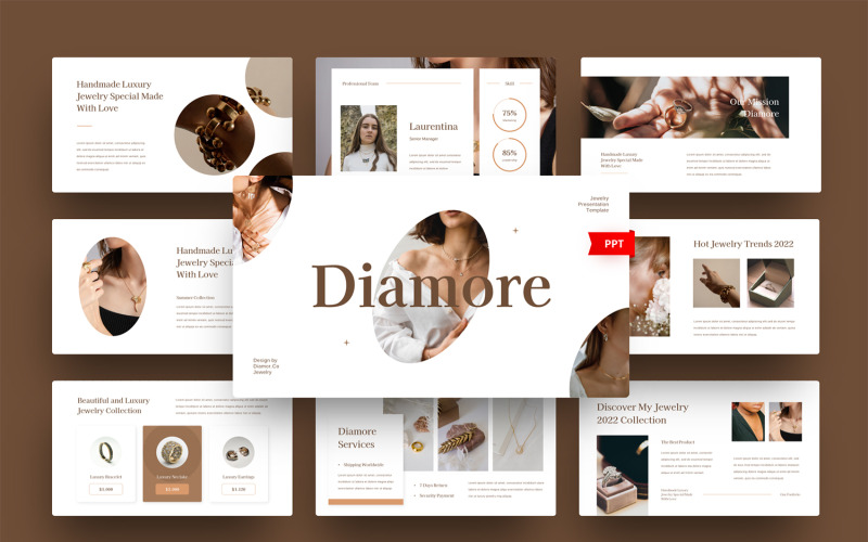 Diamore - Jewelry Шаблон презентації PowerPoint