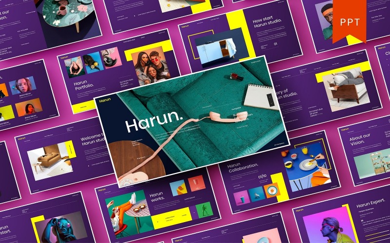 Harun - бизнес-шаблон слайдов Google