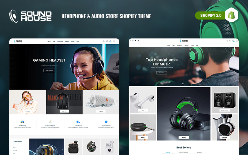 SoundHouse - Тема Shopify Store для магазину аудіо та навушників
